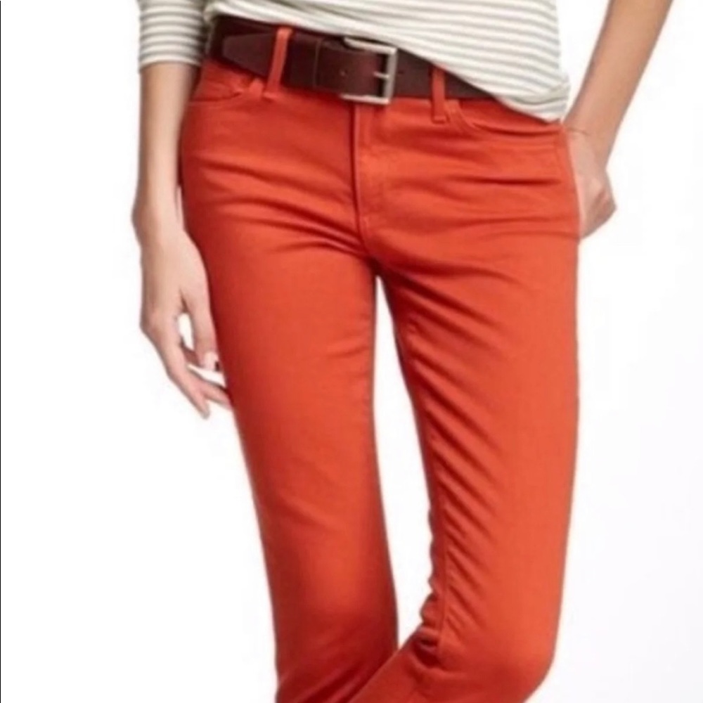 Ann Taylor LOFT Orange Cropped Denim Pants